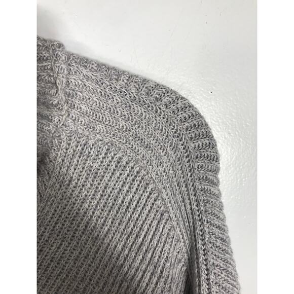 MaxMara Leisure Ribbed Mock Neck Side Split Tie Sides Gray Sweater One Size - Picture 6 of 9